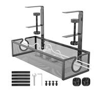 Cable Management Tray for Under Desk Mounting, Multifunctional Cable Manager, Metal Mesh Cable Management, Reusable Desk Tidy for and Office