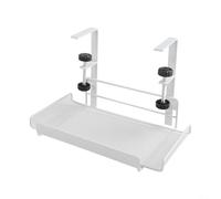 Cable Management Tray for Under Desk Use Featuring 4 5~8 5cm Adjustable Shelf Height for Customized Cord Organization (White S)