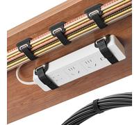Cable Management Under Desk, Enhanced Cable Tidy Organizer for Large Cable Bundle,【All Power Strip Compatible】, Reusable Cord Organizer with Tight and Lock Design, Home Office Essentials,8 Pair