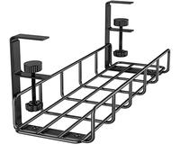 Cable Management Under Desk No Drill for Tidying Up Cable Power Strip Plugs, Surface Mounted Cable Trays for Desks, Offices, and Kitchens,Fits Most Tables