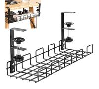 Cable Management Under Desk - No Drill Office Organizer - Desk Cable Organizer Power Strip Holder - for Charger Docking Station Organization Home Studio School