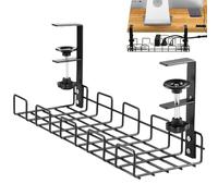 Cable Management Under Desk | No Drill Office Organizer - Office Storage Under Desk Cord Organizer | for Charger Docking Station Organization Home Studio School