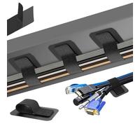 Cable Management Under Desk, 【Up to 15 Cord】【Enhanced Wire Holder】 Cord Organizer, Adjustable Hook and Loop Cable Ties, Reusable Cord Holder, Cable Clips Under Table Cable Hider, 20 Pair(Black)