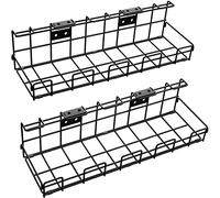 Cable management under desk with individual 4-in-1 desk/wall mounting system - cable holder/cable tray (2× set size L, secure mounting with screws, for cables, chargers, extension leads) KD Essentials