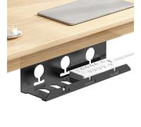 Cable Management Winder - Under-Desk No-Drill Holder Rack Heavy-Duty Organizer Bracket Securing Power Strip Cords Data Lines Compact Wire Handling Frame | Computer Station Use