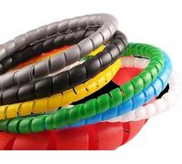 Cable Management Wire,500CM 8mm To 50mm Spiral Wrap Sleeving Tube Flame Retardant Protective Sleeve Band Winding Pipe Sleeves(Grey,40mm)