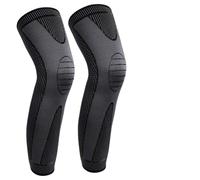Cable Markers 1Pair Sport Full Leg Compression Sleeves Knee Braces Support Protector for Weightlifting Arthritis Joint(Style A-Black-2Pcs)