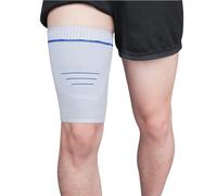 Cable Markers 1Pcs Thigh Compression Sleeve,Anti-Slip Breathable Quad and Hamstring Support Brace Upper Leg Wrap for Women Men(Black,XL)