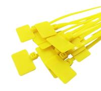 Cable Marking 100pcs Easy Mark 4 * 150mm Nylon Cable Ties Tag Labels Plastic Loop Ties Markers Cable Tag Self-Locking Zip Ties for use in Offices and Other Places(100PCS Yellow)