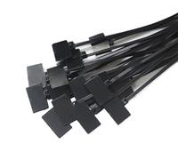 Cable Marking 100pcs Easy Mark 4 * 150mm Nylon Cable Ties Tag Labels Plastic Loop Ties Markers Cable Tag Self-Locking Zip Ties for use in Offices and Other Places(100PCS Black)