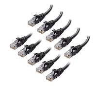 Cable Matters 10-Pack 10Gbps Snagless Cat 6 Ethernet Cable, 0.9m, Black