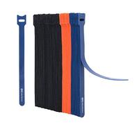 Cable Matters 100-Pack 20cm Reusable Cable Ties/Cable Ties Reusable with 19KG Tensile Strength - Multi-Color Black, Blue, and Orange Cable Straps, Hook and Loop Straps