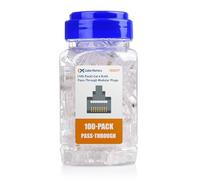 Cable Matters 100-Pack Cat 6 RJ45 Pass Through Connector, 50µ Gold Plated