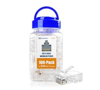 Cable Matters 100-Pack CAT6 RJ45 Modular Plugs, 50µ Gold Plated (RJ45 Connector, Cat 6 Ends, Cat 6 Ethernet Connector, Ethernet Plugs), for Solid or Stranded UTP Cable