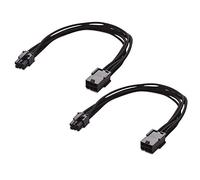 Cable Matters 104037x2 0.25m PCIe Power Extension Cable (6 Pin) - Black - 2 Pack - Indoor Use - Compatible with Personal Computer