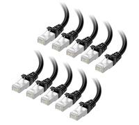Cable Matters 10Gbps 10-Pack Snagless Short Shielded Cat 6A Ethernet Cable - 1ft, Cat 6A Cable, Cat6A Cord, Ethernet Cord, Black