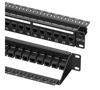 Cable Matters 1U 19-Inch 24-Port 10Gbps Cat6 Ethernet Patch Panel with Inline Keystone and Cable Management Bar, Rackmount or Wall Mount Network Patch Panel / RJ45 Patch Panel