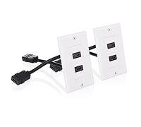 Cable Matters 2-Pack 2-Port HDMI Wall Plate in White (4K UHD, ARC, and Ethernet pass-thru support)