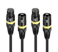 Cable Matters 2-Pack 22AWG Stage Light DMX Cable 3ft / 0.9m with 3-Pin XLR Connector, 3 Pin XLR Male to Female DMX Lighting Cable