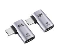 Cable Matters 2-Pack 40Gbps Flat Right Angle USB C Adapter