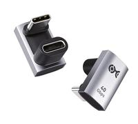 Cable Matters 2-Pack 40Gbps U-Shape 180 Degree USB C Adapter - 7mm, [4K@240Hz Video, 240W Charging, 40Gbps Data Transfer], USB C Male to Female Adapter for iPhone 17, Nintendo Switch 2, Tablets