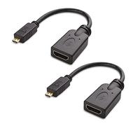 Cable Matters 2 Pack 4K Micro HDMI to HDMI Adapter (HDMI to Micro HDMI Adapter) 4K Resolution Ready - 15 cm for Raspberry Pi 4 and more