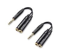 Cable Matters 2-Pack 6.35mm TRS Male to 2x TRS Female Splitter, 1/4 Inch Headphone Splitter Cable, 6.35mm Y Cable 15cm