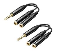 Cable Matters 2-Pack 6.35mm TRS Y Splitter Cable 15cm, Black