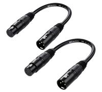 Cable Matters 2-Pack 6 Inch XLR DMX Adapter, Male to Female, Black, Ideal for DMX Lighting Systems