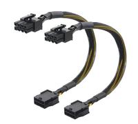 Cable Matters 2-Pack 8 Pin PCIe Extension Cable 25cm, (Male to Female, NOT for Direct PSU Use), 8 Pin GPU Power Extension Cable