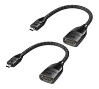 Cable Matters 2-Pack 8K Micro HDMI to HDMI Adapter, 15cm