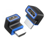 Cable Matters 2-Pack 8K Right Angle HDMI 2.1 Adapter, 270 Degree | 48Gbps, 8K@60Hz / 4K@240Hz, HDR, Male to Female HDMI Adapter, Black