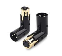 Cable Matters 2-Pack Adjustable Male to Female Right Angle XLR Adapter in Black (XLR 90 Degree Adapter)