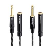 Cable Matters 2-Pack Braided 1/4 Inch Mono TS Extension Cable, 6ft