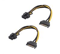 Cable Matters 2-Pack Cable SATA to 8 Pin PCI-e (6+2 Pin) 18cm (8 Pin to SATA Power / 6 Pin PCIe to SATA Cable) - 18 cm