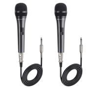 Cable Matters 2-Pack Cardioid Dynamic Vocal Microphones with 4.5m Cable, 6.35mm Wired Singing Microphone, Singing Machine Microphone Karaoke