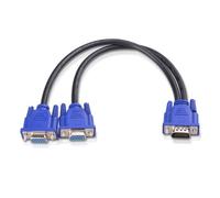 Cable Matters 2-Pack Full HD 1080P VGA Splitter Cable 30cm for Screen Duplication, VGA Splitter Y Cable for Two Monitors (No Screen Extension)