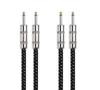 Cable Matters 2-Pack Premium Braided 12 AWG 1/4 Inch Speaker Cable 3 ft with 6.35mm TS Connector