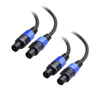 Cable Matters 2-Pack Premium Braided Speakon to Speakon Cable 1.8m, 12 AWG Speaker Cable Compatible with Speakon NL4FC Port