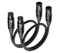 Cable Matters 2-Pack Premium XLR to XLR Cable 0.3m, Male to Female Microphone Cable, Oxygen-Free Copper (OFC) Mic Cord, Black