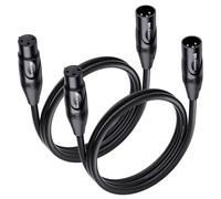 Cable Matters 2-Pack Premium XLR to XLR Microphone Cable 0.9 m, XLR Cables, Mic Cable, XLR Cable
