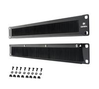 Cable Matters 2-Pack Rackmount or Wall Mount 1U 19-inch Brush Panel (19-inch Rack Mount Brush Panel 1U) in Black