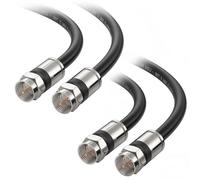 Cable Matters 2-Pack RG6 Coaxial Cable 1.8m, CL2 In-Wall Rated, Black | Quad Shield TV Coaxial Cable, for Digital Router and Satellite Receiver