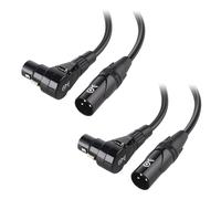 Cable Matters 2-Pack Right Angle XLR Cable 30cm / 0.3m, Male to Female XLR Microphone Cable, Oxygen-Free Copper (OFC), Mic Cord, Black