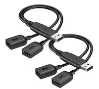 Cable Matters 2-Pack USB Splitter 1 In 2 Out, 0.3m, USB Power Splitter