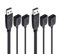 Cable Matters 2-Pack USB Splitter 1 In 2 Out 0.3m, USB Splitter Cable with BC 1.2 Charging, 480Mbps Data Transfer, USBA Male to Dual Female Adapter Cable