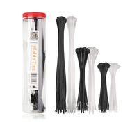 Cable Matters 200-Pack Cable Ties, Assorted 15cm 20cm 30cm Self-Locking Nylon Zip Ties, Black and White Tie Wraps for Indoor and Outdoor Use