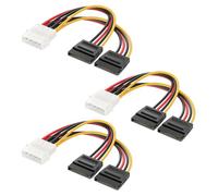 Cable Matters 3-Pack 4 Pin Molex to Dual SATA Power Y-Cable Adapter, 15cm | LP4 SATA Power Splitter, SATA to Molex Converter, for HDD, SSD, Optical Drive, PC