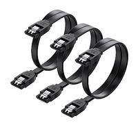 Cable Matters 3-Pack 6.0 Gbps SATA Cables 45cm (SATA 3 Cable, SATA data Cable, SATA Cable) Black