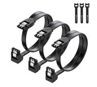 Cable Matters 3-Pack 6Gbps 90 Degree SATA Cable, 45cm, Black